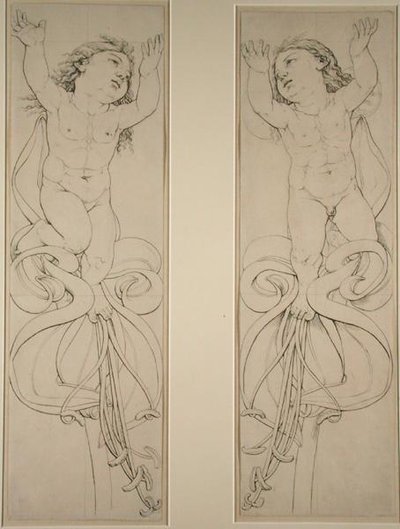 The Left and Right Genie on the Amaryllis Plant, 1809 by Philipp Otto Runge